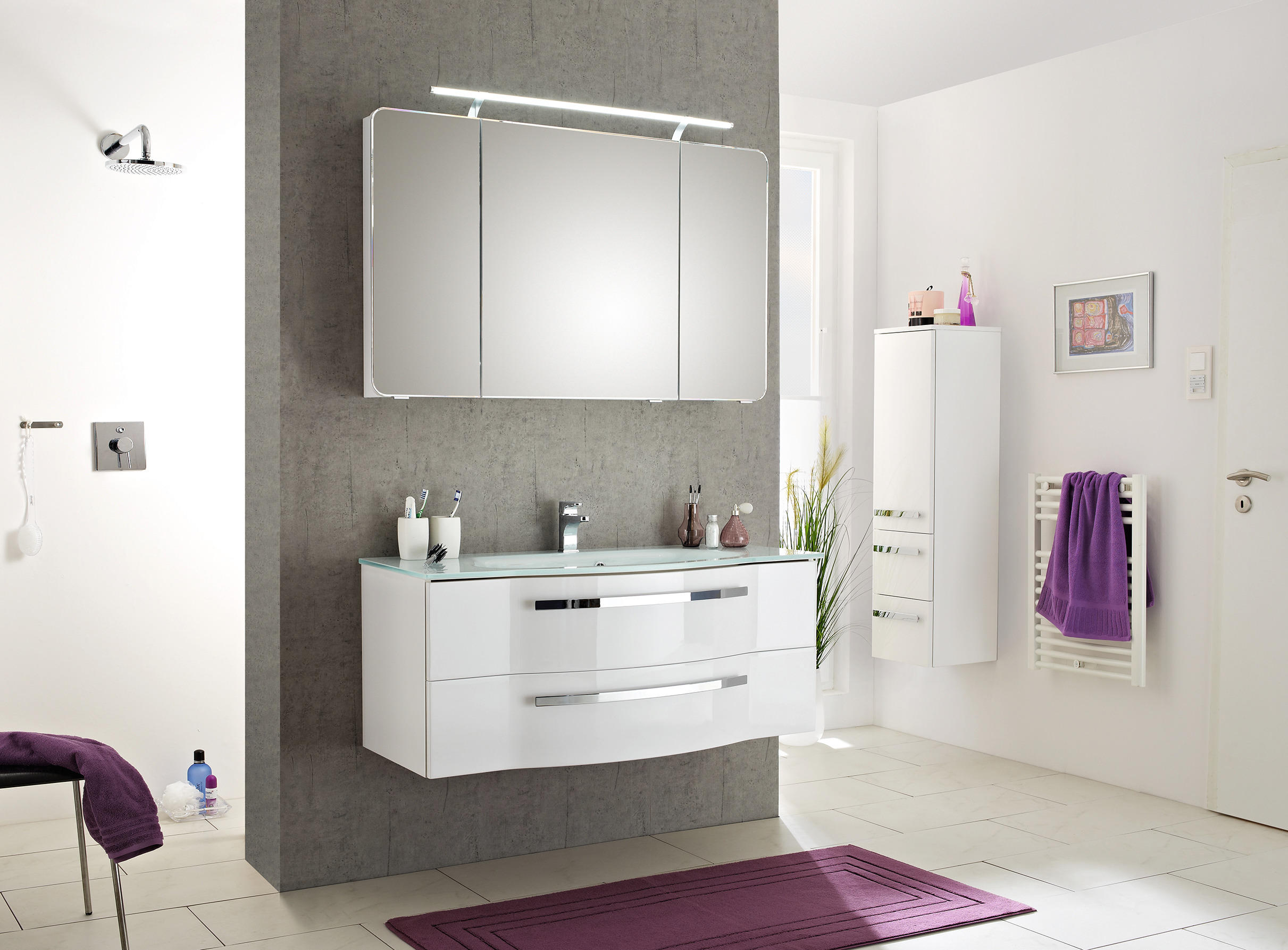WASCHBECKEN 117/1,5/49,1 cm - Weiß, Basics, Glas (117/1,5/49,1cm) - Sadena