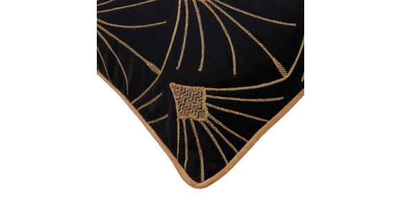 KISSENHÜLLE SARY 45/45 cm - Goldfarben/Schwarz, Design, Textil (45/45cm) - Novel