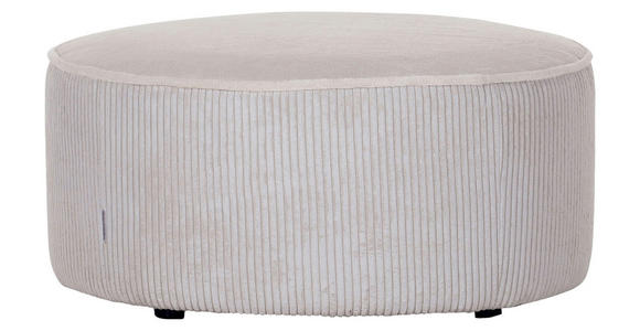 HOCKER Cord, Plüsch Creme, Weiß  - Creme/Schwarz, KONVENTIONELL, Kunststoff/Textil (75/38/75cm) - Carryhome