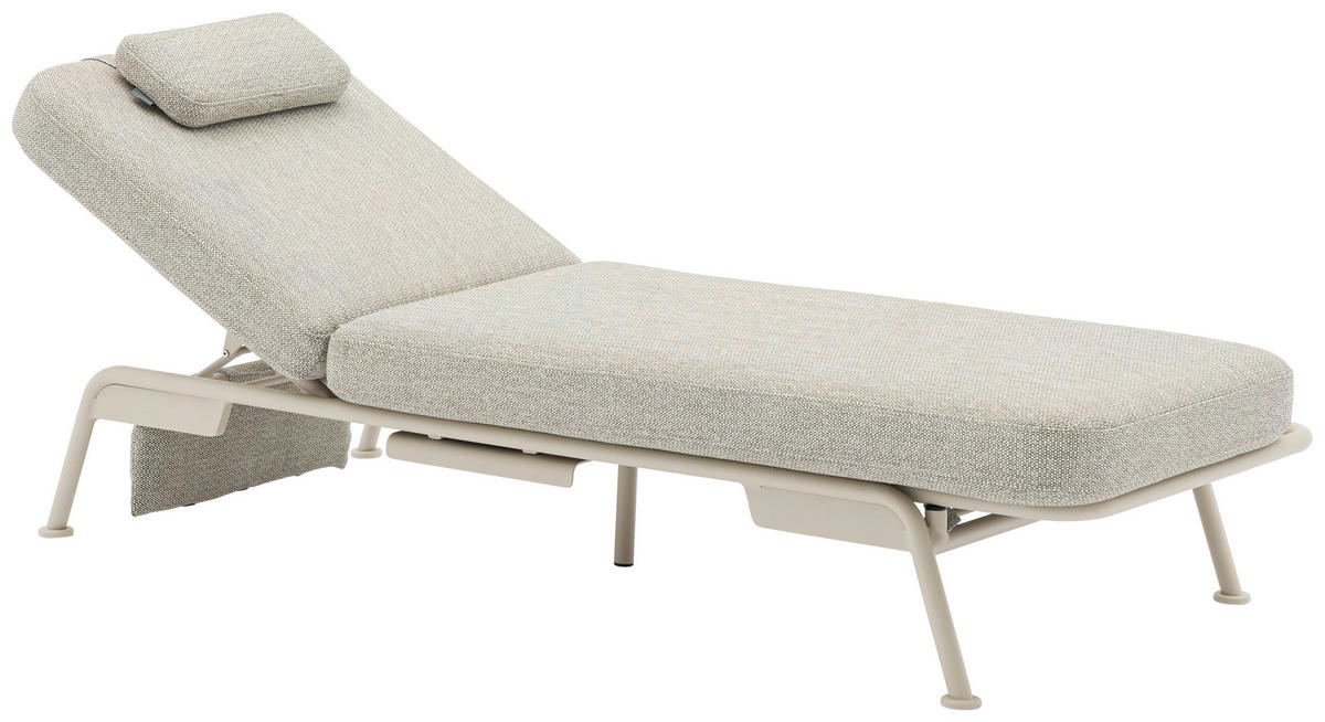 GARTENBANK 199/78/81 cm  in Taupe, Hellgrau  - Taupe/Hellgrau, Design, Textil/Metall (199/78/81cm) - Zebra 