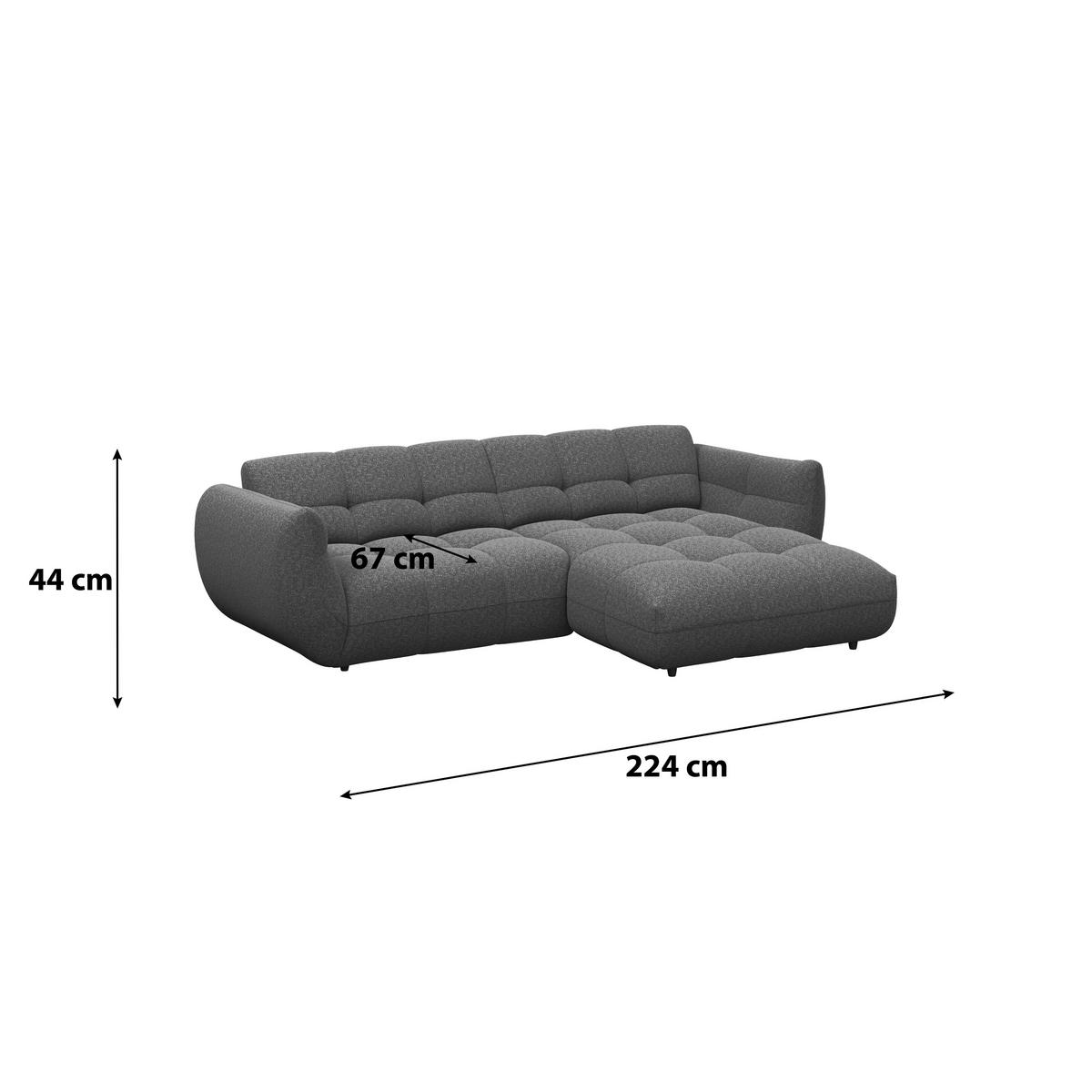 ECKSOFA  Chenille Terracotta  - Terracotta/Schwarz, Trend, Kunststoff/Textil (280/178cm) - MID.YOU