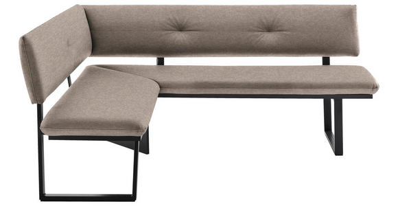 ECKBANK 140/180 cm in Schwarz, Hellbraun - Hellbraun/Schwarz, MODERN, Textil/Metall (140/180cm) - Cantus