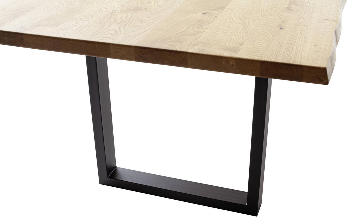 ESSTISCH in Holz 200/100/76 cm  - Wildeiche/Schwarz, Konventionell, Holz/Metall (200/100/76cm) - Valdera