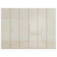 DREHTÜRENSCHRANK 301/235/61 cm,  in Champagner, 6-türig  - Champagner, Basics, Glas/Holzwerkstoff (301/235/61cm) - Novel