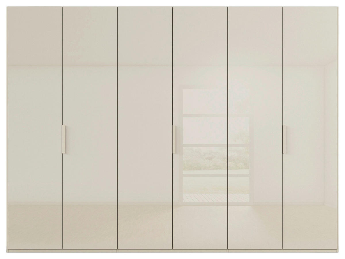 DREHTÜRENSCHRANK 301/235/61 cm,  in Champagner, 6-türig  - Champagner, Basics, Glas/Holzwerkstoff (301/235/61cm) - Novel