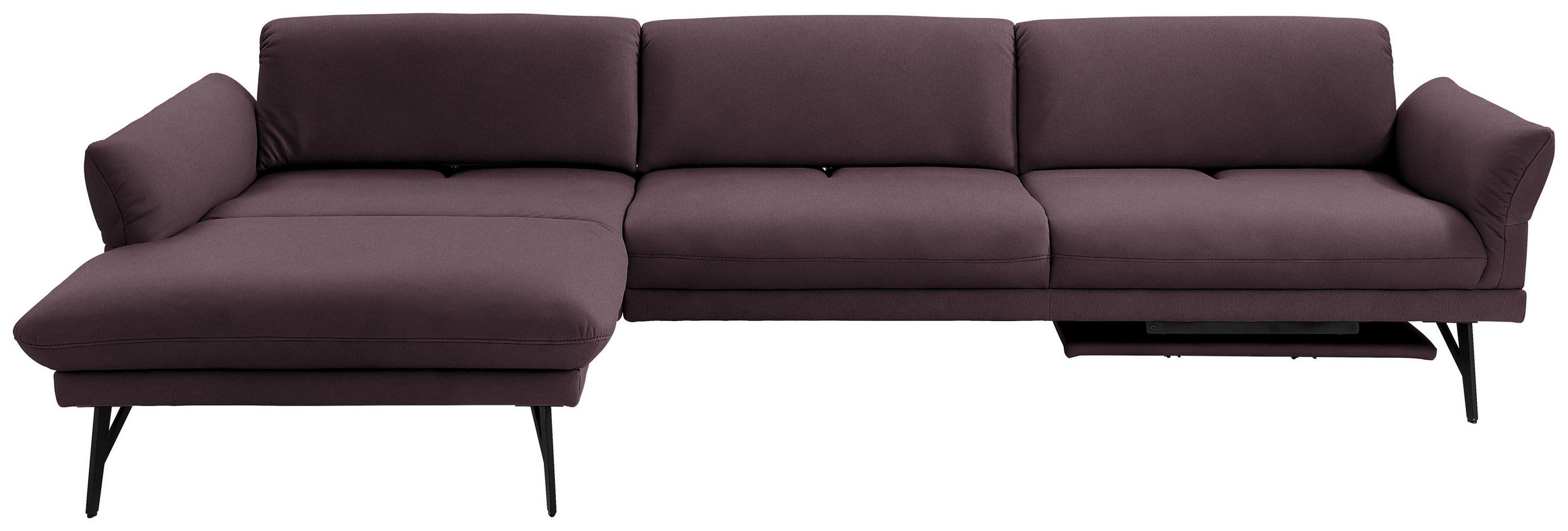 ECKSOFA in Echtleder Dunkelbraun  - Anthrazit/Dunkelbraun, Design, Leder/Metall (173/308cm) - Joop!