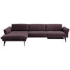 ECKSOFA in Echtleder Dunkelbraun  - Anthrazit/Dunkelbraun, Design, Leder/Metall (173/308cm) - Joop!