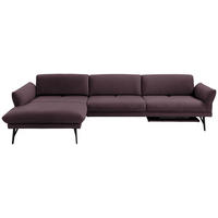 ECKSOFA in Echtleder Dunkelbraun  - Anthrazit/Dunkelbraun, Design, Leder/Metall (173/308cm) - Joop!