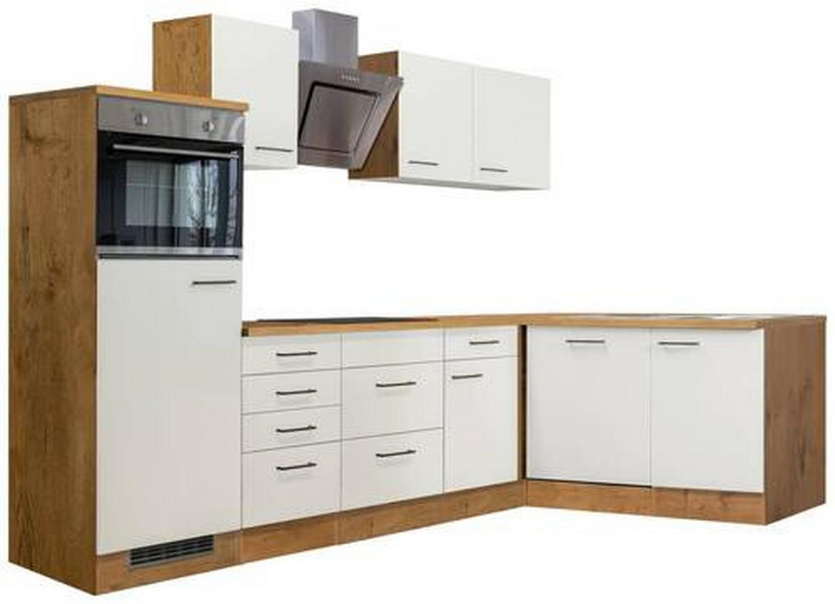 ECKKÜCHE 280/170 cm  in Eichefarben, Magnolie  - Eichefarben/Magnolie, MODERN, Holzwerkstoff/Metall (280/170cm) - FlexWell
