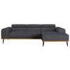 ECKSOFA Schwarz Mikrofaser  - Schwarz, KONVENTIONELL, Textil/Metall (244/157cm) - Cotta