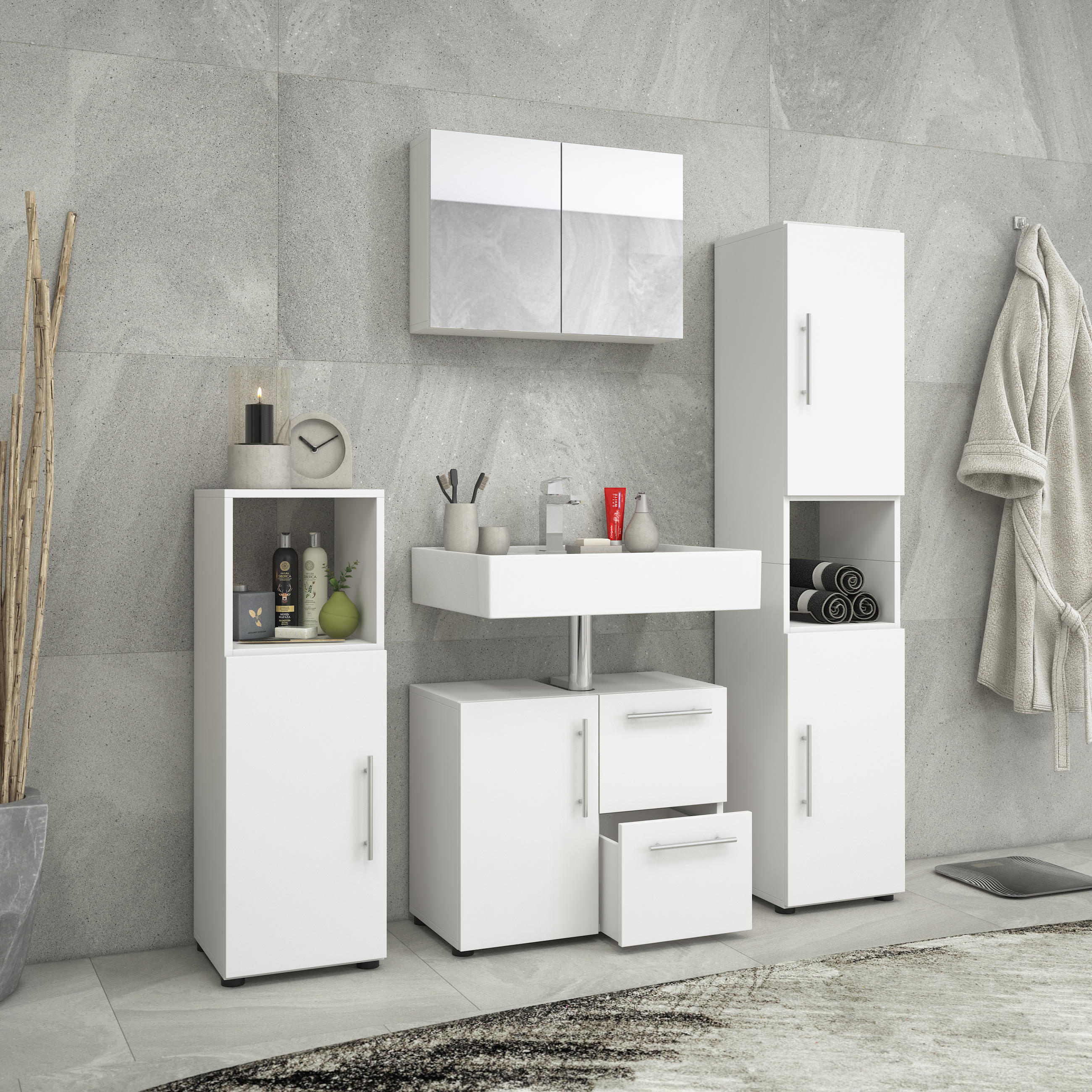 BADEZIMMER  in 120 cm  - Weiß, KONVENTIONELL, Holzwerkstoff (120cm) - MID.YOU