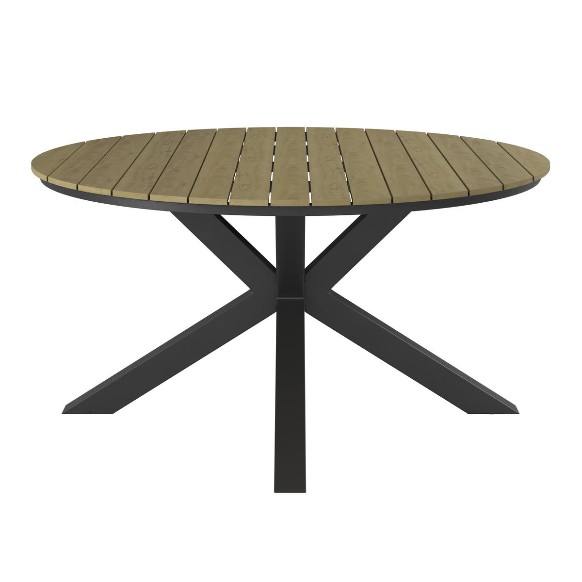 GARTENTISCH Metall, Kunststoff rund  - Dunkelgrau/Naturfarben, MODERN, Kunststoff/Metall (150/75/150cm) - Ambia Garden