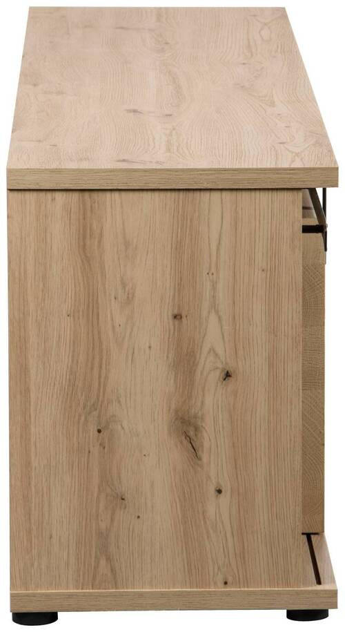 Thumbnail - Mid.you Lowboard Quito, Schwarz, Eiche, Metall, Holzwerkstoff, 1 Schublade(n) Schubladen, 160x56x40 cm, Bsci, Wohnzimmer...