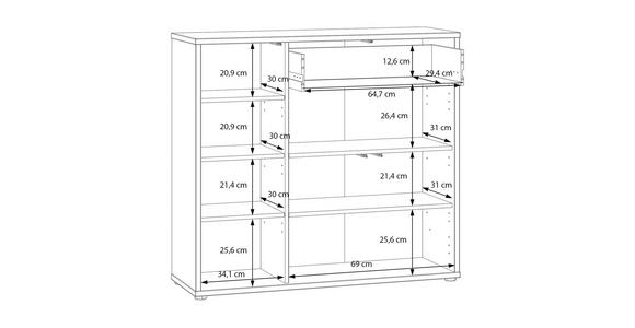 SCHUHSCHRANK  in 109,2/99,1/34,9 cm  - Sandfarben/Grau, MODERN, Holzwerkstoff/Kunststoff (109,2/99,1/34,9cm) - Carryhome