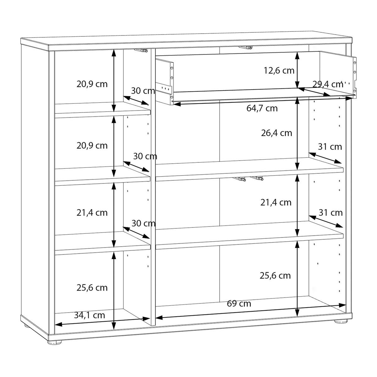 SCHUHSCHRANK  in 109,2/99,1/34,9 cm  - Sandfarben/Grau, MODERN, Holzwerkstoff/Kunststoff (109,2/99,1/34,9cm) - Carryhome