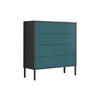 KOMMODE Mailand Typ 3 + MF  in 79/86/33 cm  - Anthrazit/Petrol, MODERN, Holzwerkstoff/Metall (79/86/33cm) - MID.YOU