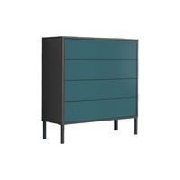 KOMMODE Mailand Typ 3 + MF  in 79/86/33 cm  - Anthrazit/Petrol, MODERN, Holzwerkstoff/Metall (79/86/33cm) - MID.YOU