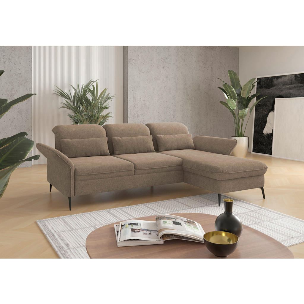 Sit & More ROHOVÁ SEDAČKA, textil, svetlohnedá