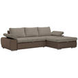 ECKSOFA in Flachgewebe Schlammfarben, Beige  - Schlammfarben/Beige, Design, Kunststoff/Textil (271/175cm) - Xora