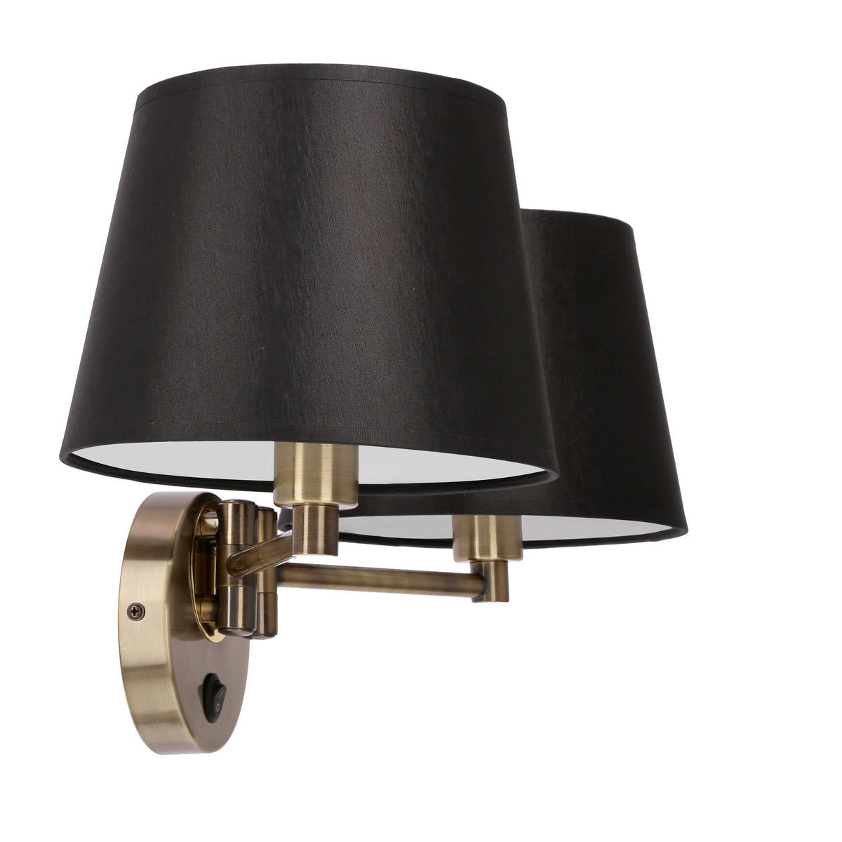 WANDLEUCHTE Ibis 48/25/25 cm   - Schwarz/Bronzefarben, KONVENTIONELL, Kunststoff/Metall (48/25/25cm)