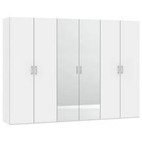 DREHTÜRENSCHRANK 303/215/59 cm 6-türig Weiß  - Chromfarben/Weiß, Design, Glas/Holzwerkstoff (303/215/59cm) - Boxxx