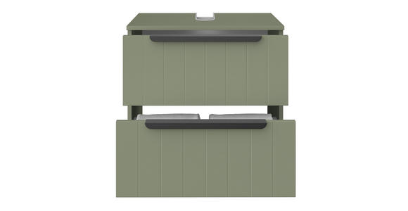 WASCHBECKENUNTERSCHRANK 60/53/38,5 cm - Schwarz/Grün, ROMANTIK / LANDHAUS, Holzwerkstoff/Metall (60/53/38,5cm) - Xora