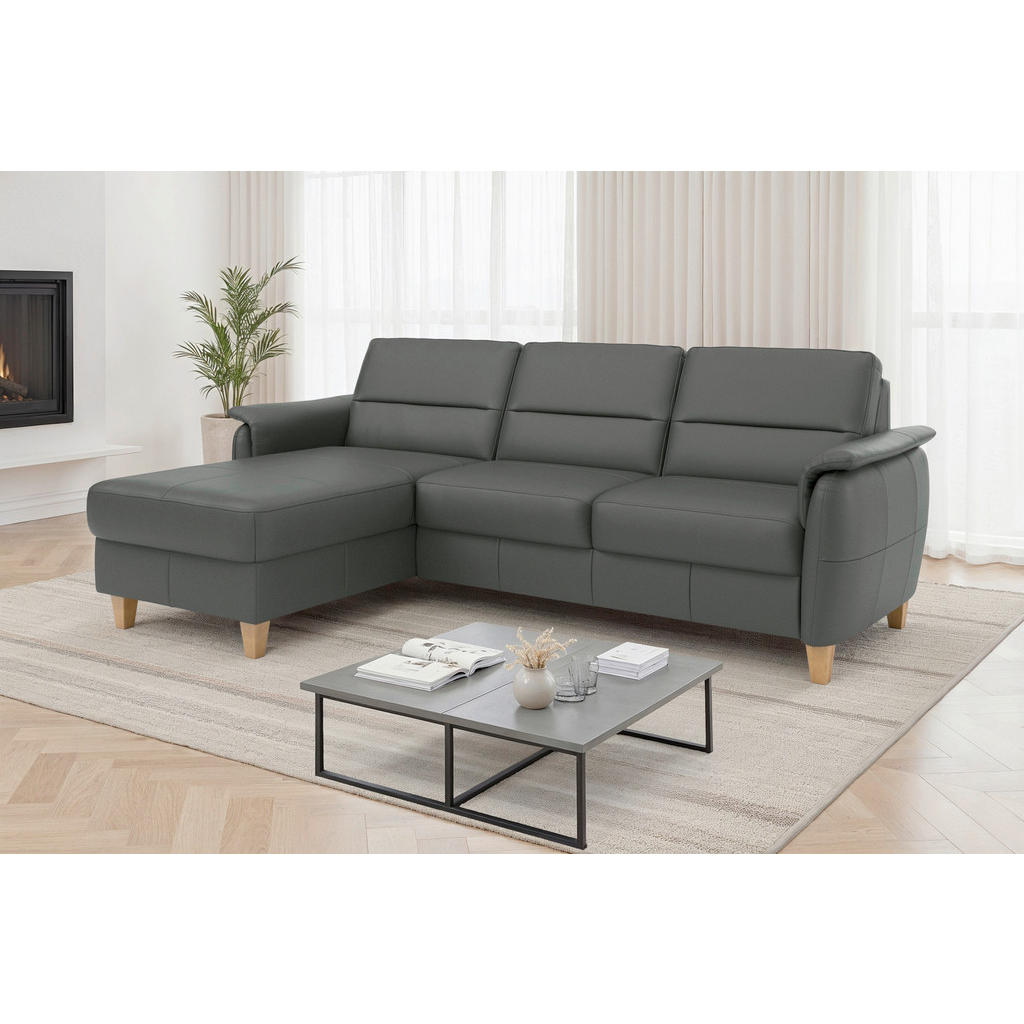Sit & More ROHOVÁ SEDAČKA, textil, koža, antracitová