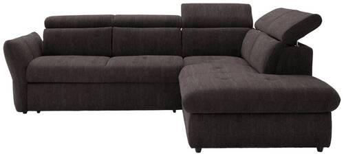ECKSOFA in Webstoff Braun  254/224 cm  - Schwarz/Braun, Design, Kunststoff/Textil (254/224cm) - Stylife