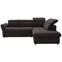 ECKSOFA in Webstoff Braun  254/224 cm  - Schwarz/Braun, Design, Kunststoff/Textil (254/224cm) - Stylife