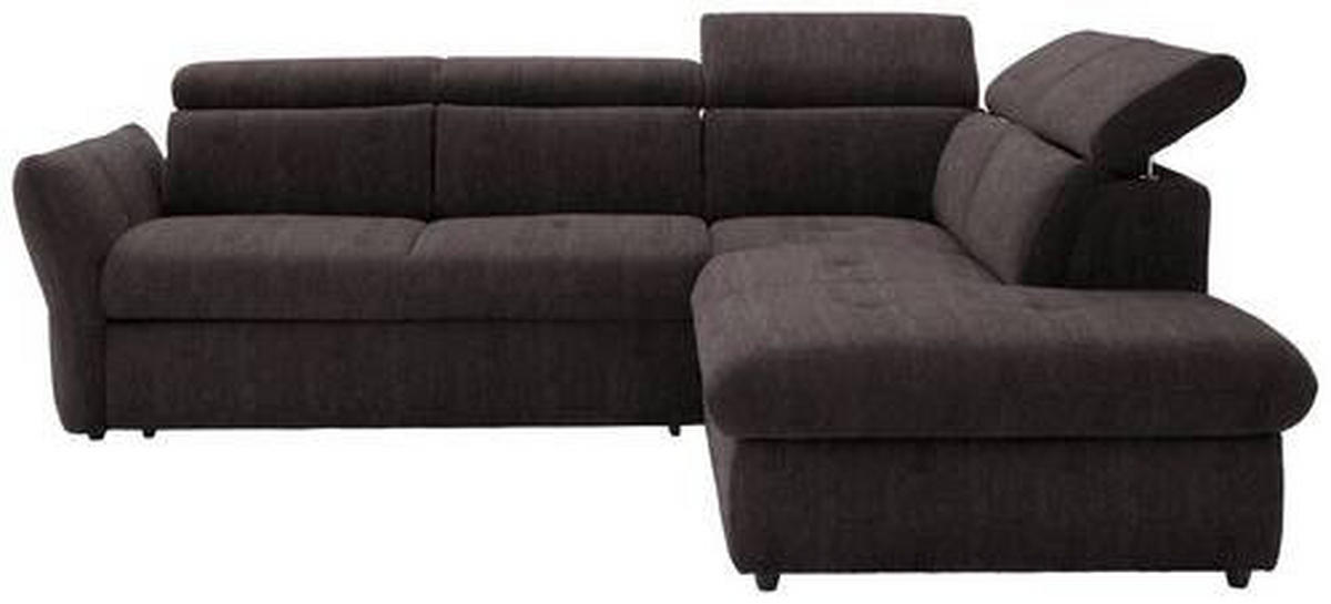 ECKSOFA in Webstoff Braun  254/224 cm  - Schwarz/Braun, Design, Kunststoff/Textil (254/224cm) - Stylife