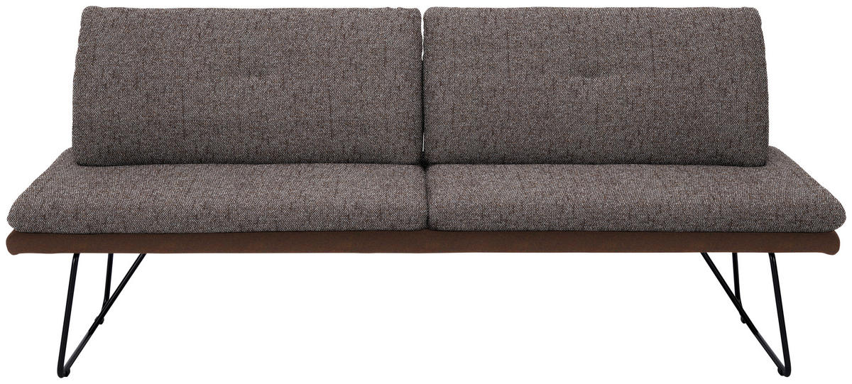 SITZBANK in Metall, Textil Braun  - Schwarz/Braun, Design, Textil/Metall (208/91/72cm) - Dieter Knoll