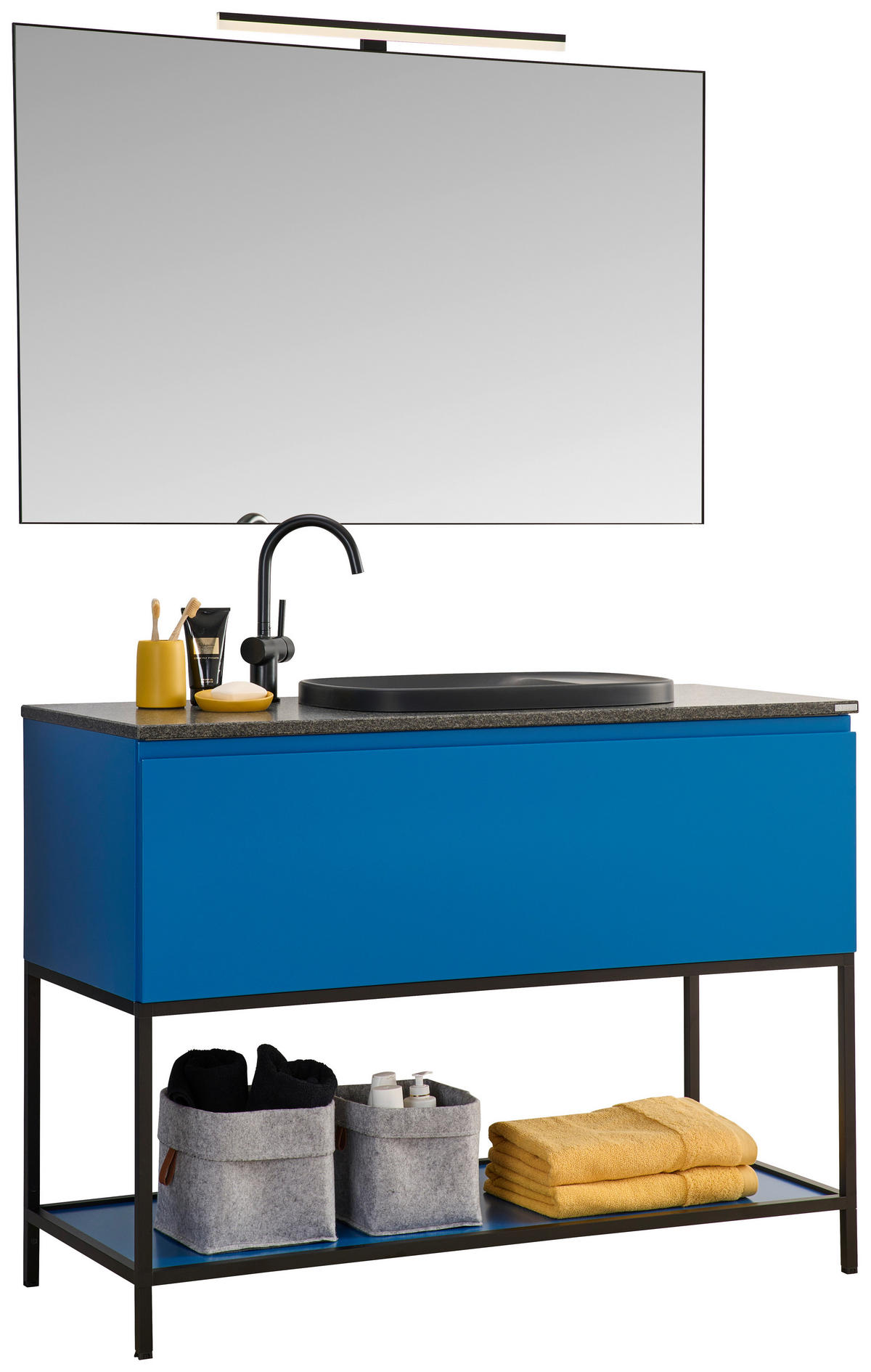 BADEZIMMER  in 120 cm  - Dunkelblau, Design, Glas/Holzwerkstoff (120cm) - Dieter Knoll