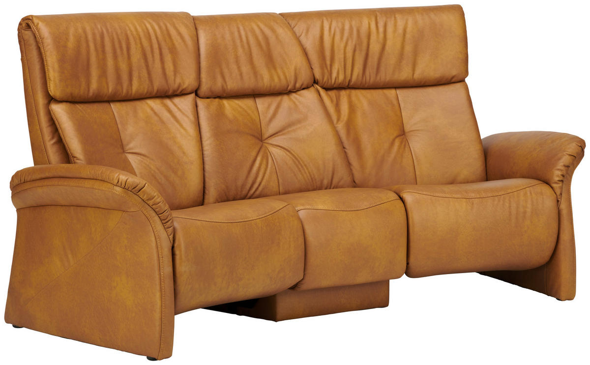 TRAPEZSOFA in Echtleder Gelb  - Gelb/Naturfarben, KONVENTIONELL, Leder/Holz (208/107/103cm) - Himolla Komfortklass