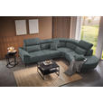 ECKSOFA in Samt Grau  - Schwarz/Grau, Design, Textil/Metall (299/264cm) - Novel