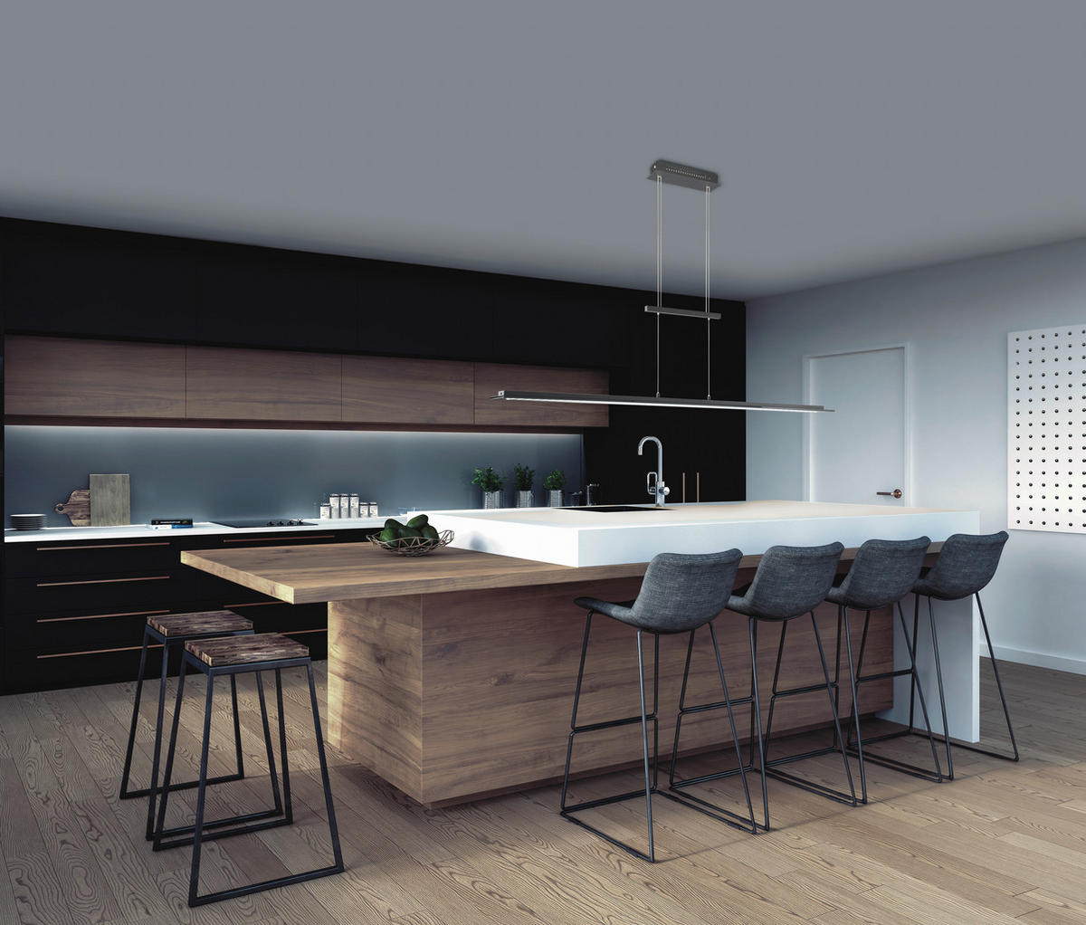 LED-HÄNGLAMPA Bill 145/16/100-150 cm  - svart, Basics, metall/glas (145/16/100-150cm) - Fischer & Honsel