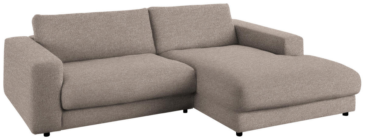 ECKSOFA in Flachgewebe Taupe  - Taupe/Schwarz, Design, Kunststoff/Textil (270/190cm) - Lomoco