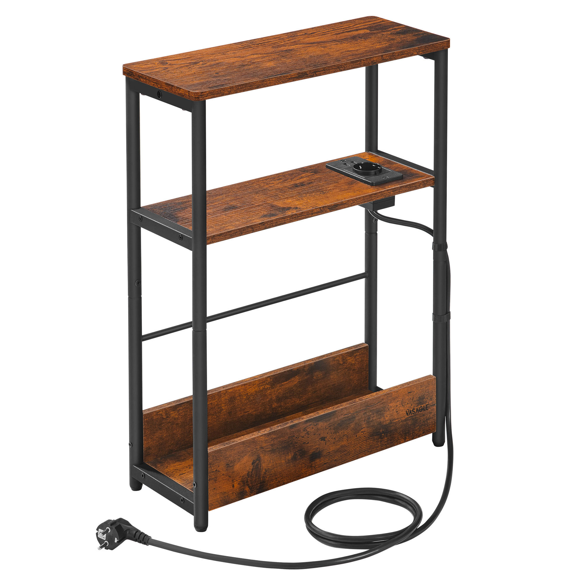 BEISTELLTISCH Schwarz, Dunkelbraun  - Dunkelbraun/Schwarz, Trend, Holzwerkstoff/Metall (18/58/45cm) - MID.YOU
