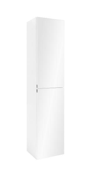 HOCHSCHRANK Weiß - Chromfarben/Weiß, KONVENTIONELL, Glas/Holzwerkstoff (40/180/35cm) - Xora