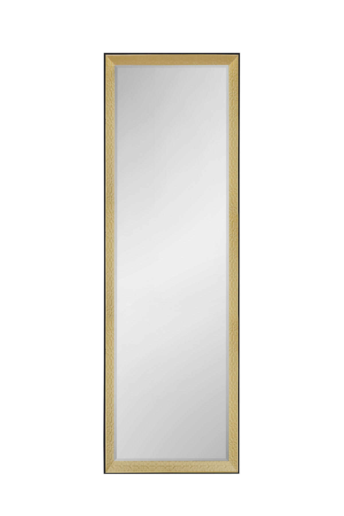 STENSKO OGLEDALO, 50/150/4,5 cm steklo  - zlate barve/črna, Konvencionalno, umetna masa/steklo (50/150/4,5cm) - MID.YOU