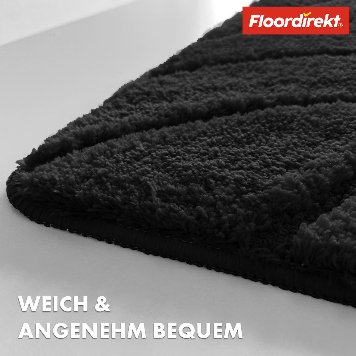 BADEMATTE Maris Schwarz 60/120 cm  - Schwarz, Basics, Kunststoff/Textil (60/120cm) - Floordirekt