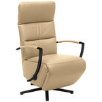 RELAXSESSEL in Leder Beige  - Beige/Schwarz, Design, Leder/Metall (64/112/80cm) - Cantus
