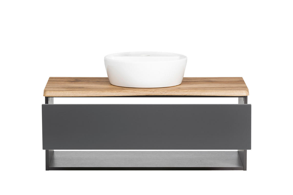 WASCHTISCHKOMBI 101 cm  - Graphitfarben/Grau, Natur, Holzwerkstoff (101cm) - Xora