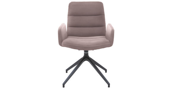 ARMLEHNSTUHL  in Cord  - Hellrosa/Schwarz, Design, Textil/Metall (61/88/66cm) - Dieter Knoll