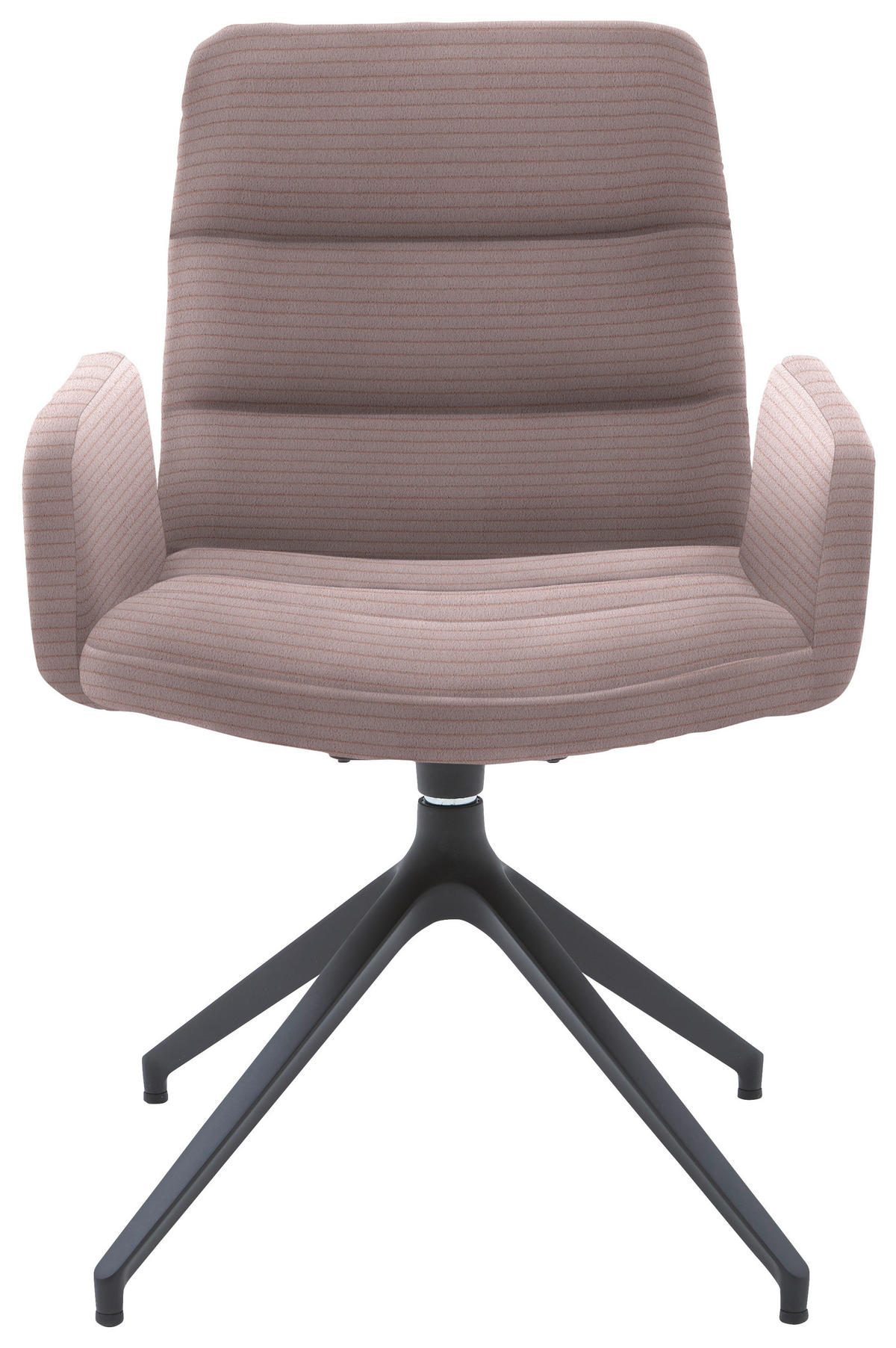 ARMLEHNSTUHL  in Cord  - Hellrosa/Schwarz, Design, Textil/Metall (61/88/66cm) - Dieter Knoll