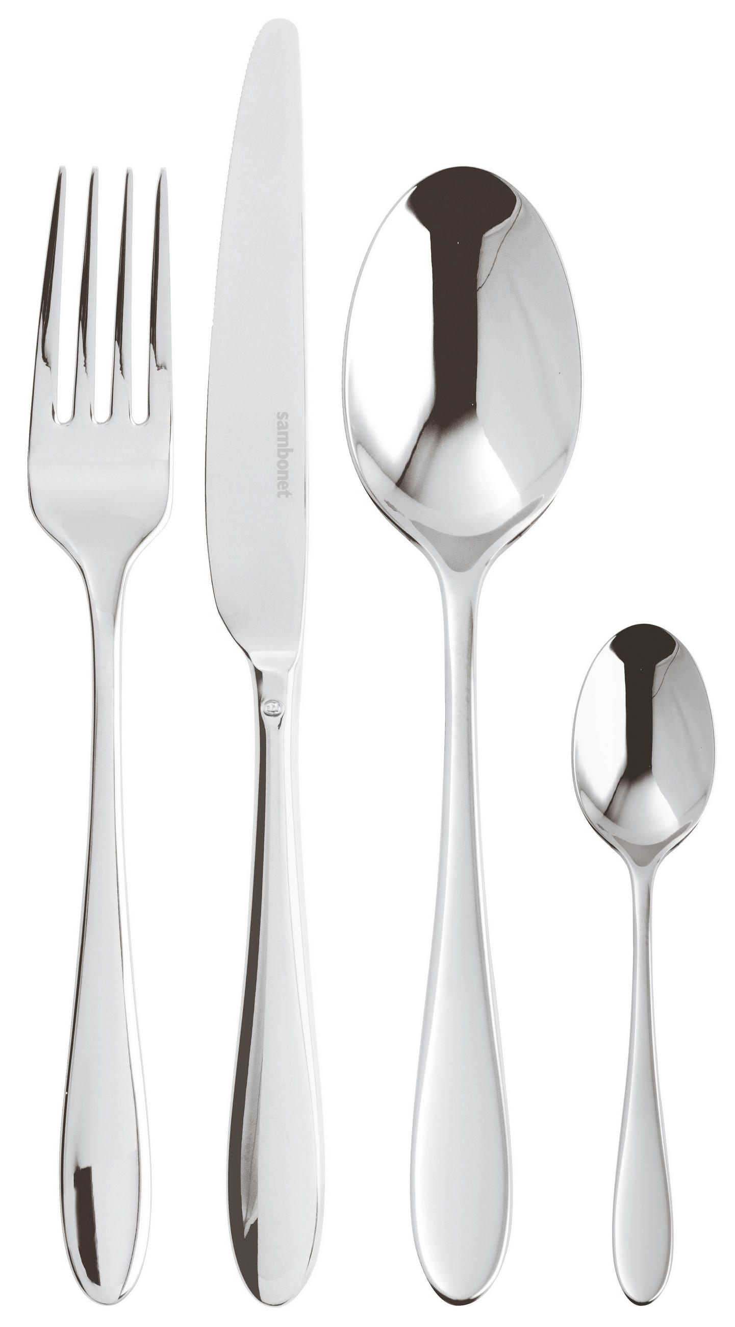 PRIBOR ZA JELO  24 dela     - srebrna, Osnovno, metal (30/20/2cm) - Sambonet