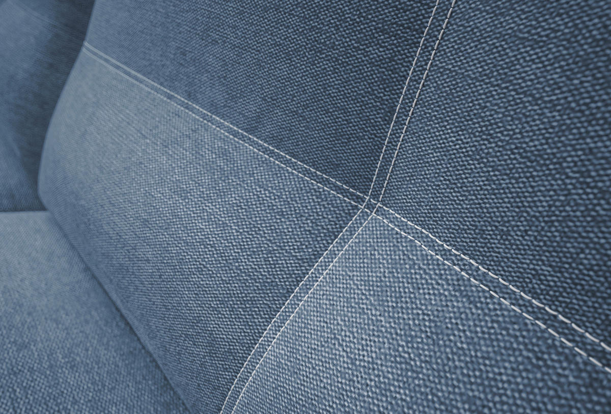 SCHLAFSOFA  mit Schlafen auf Sitzhöhe, Rücken echt Struktur Blau  - Blau/Schwarz, Design, Textil/Metall (197/94/96cm) - MID.YOU