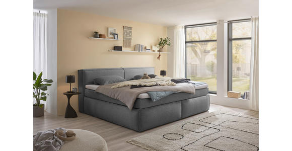 FAMILIENBOXSPRINGBETT - Dunkelgrau/Schwarz, LIFESTYLE, Kunststoff/Textil (240/200cm) - Esposa