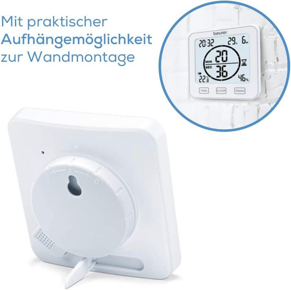 Thermo-Hygrometer  Weiß  - Weiß, Basics, Kunststoff (10,6/10,9/2,9cm) - Beurer