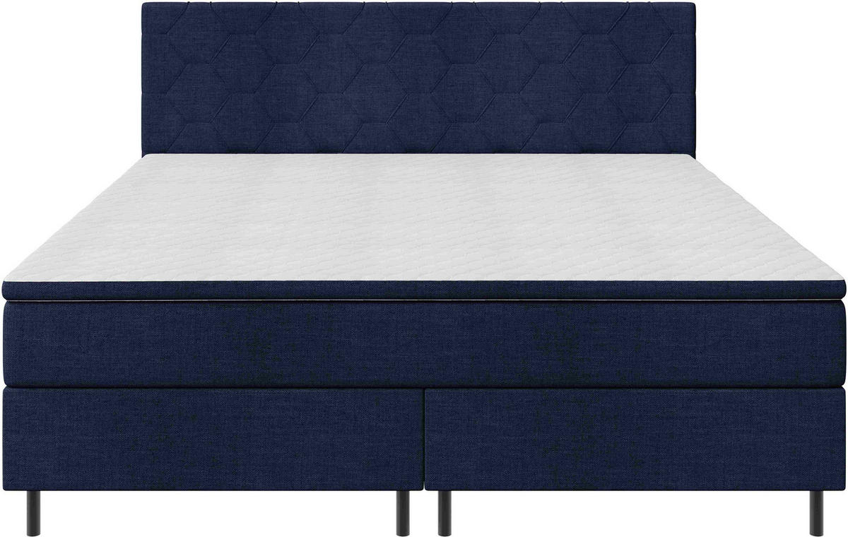 BOXSPRINGBETT 140/200 cm  Dunkelblau  - Schwarz/Dunkelblau, Konventionell, Textil/Metall (140/200cm) - Chameo