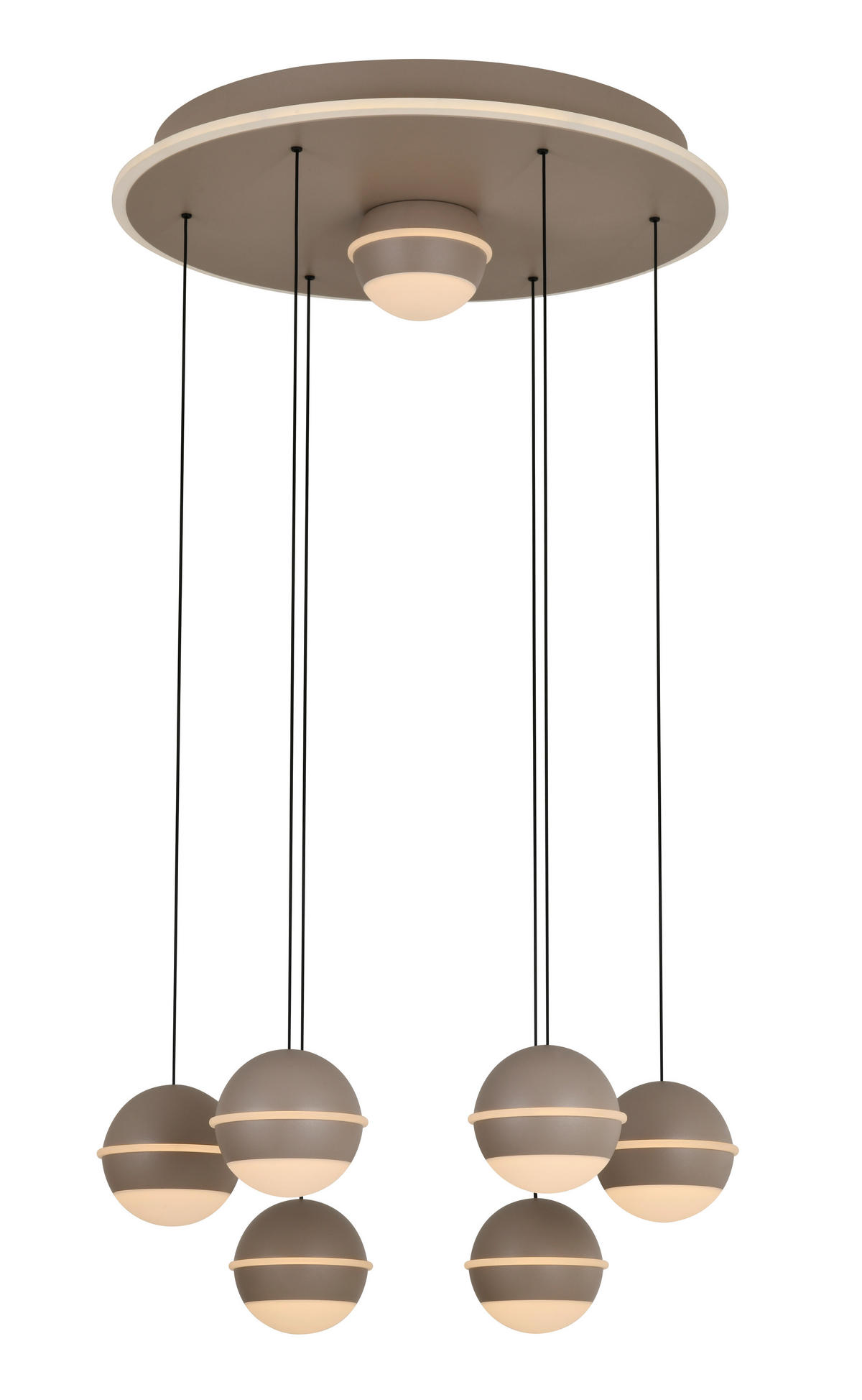 LED-HÄNGELEUCHTE Biarritz 46/150/46 cm  - Sandfarben, Design, Kunststoff/Metall (46/150/46cm)